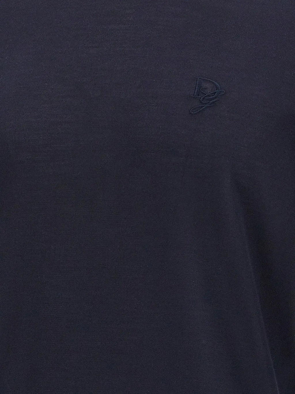 T-shirt en coton bleu marine avec logo brodé subtil sur la poitrine dans la collection dolce & gabbana blue silk cardigan