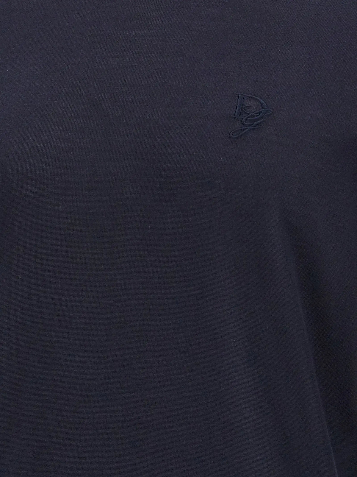 T-shirt en coton bleu marine avec logo brodé subtil sur la poitrine dans la collection dolce & gabbana blue silk cardigan