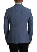 Blazer dolce & gabbana bleu en laine avec coupe classique ajustée et col à revers cranté