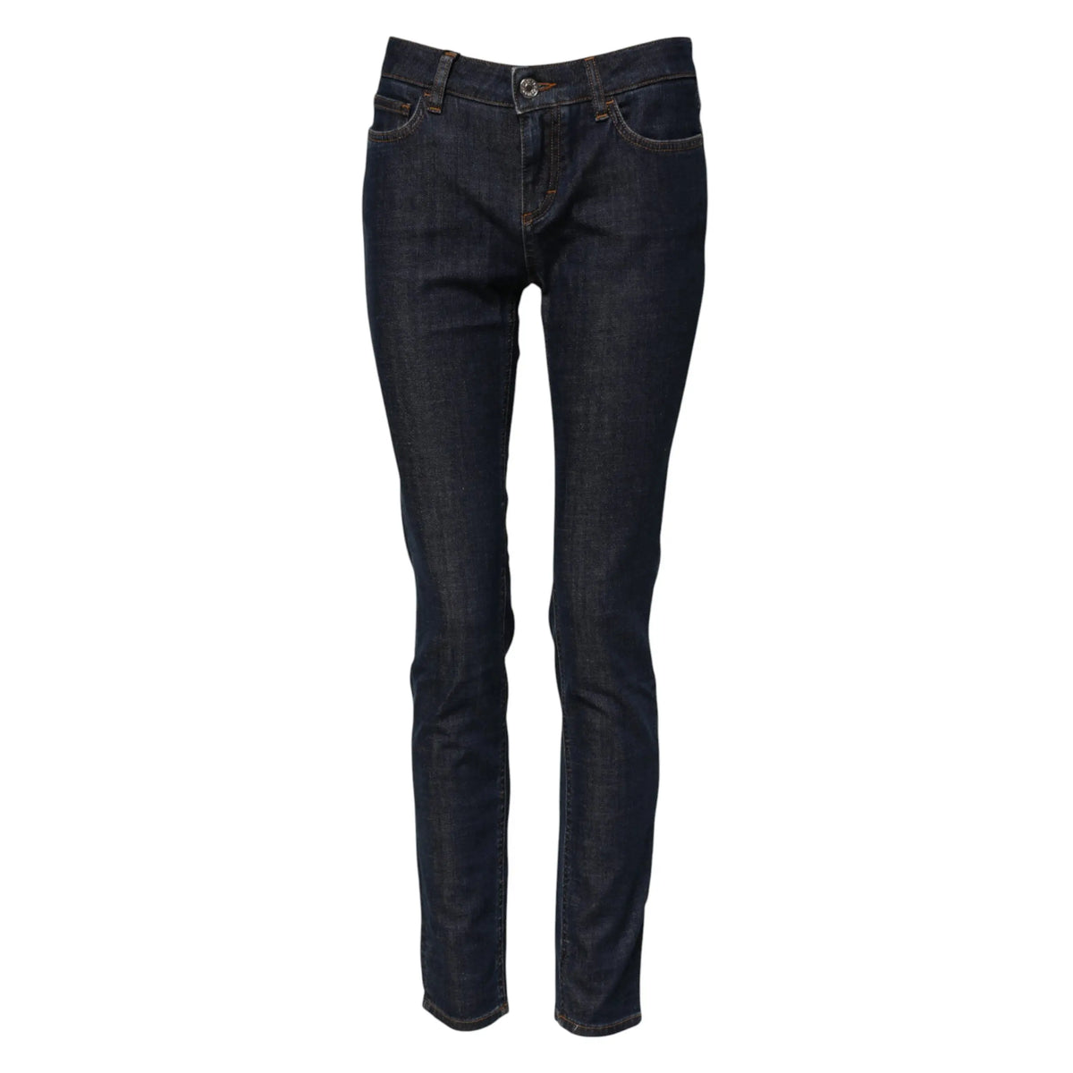 Jean slim bleu indigo en coton de dolce & gabbana avec coupe skinny taille mi-haute et cinq poches classiques