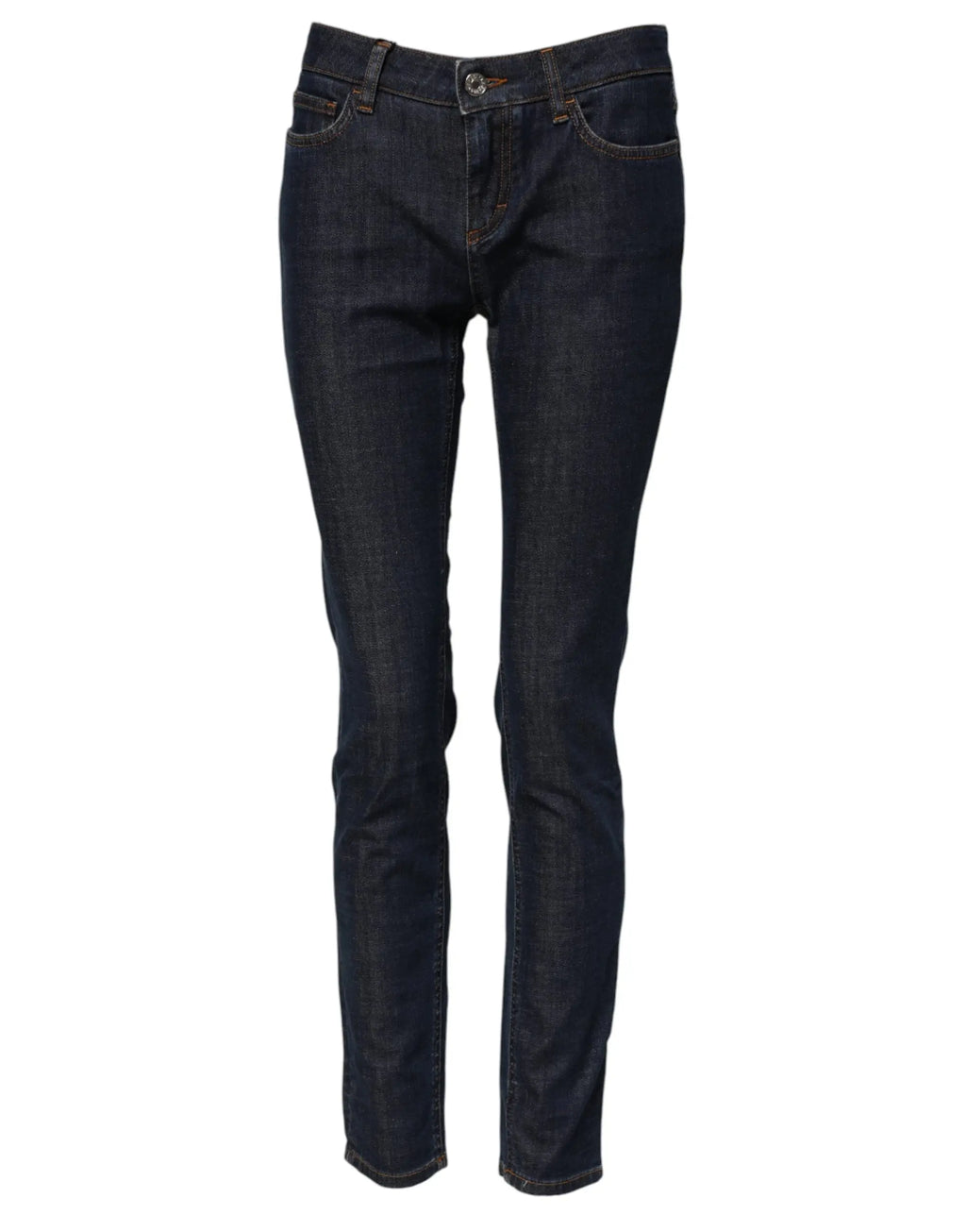 Jean slim fit bleu indigo foncé en coton dolce gabbana avec design classique cinq poches taille mi-haute