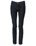 Jean slim fit bleu indigo foncé en coton dolce gabbana avec design classique cinq poches taille mi-haute