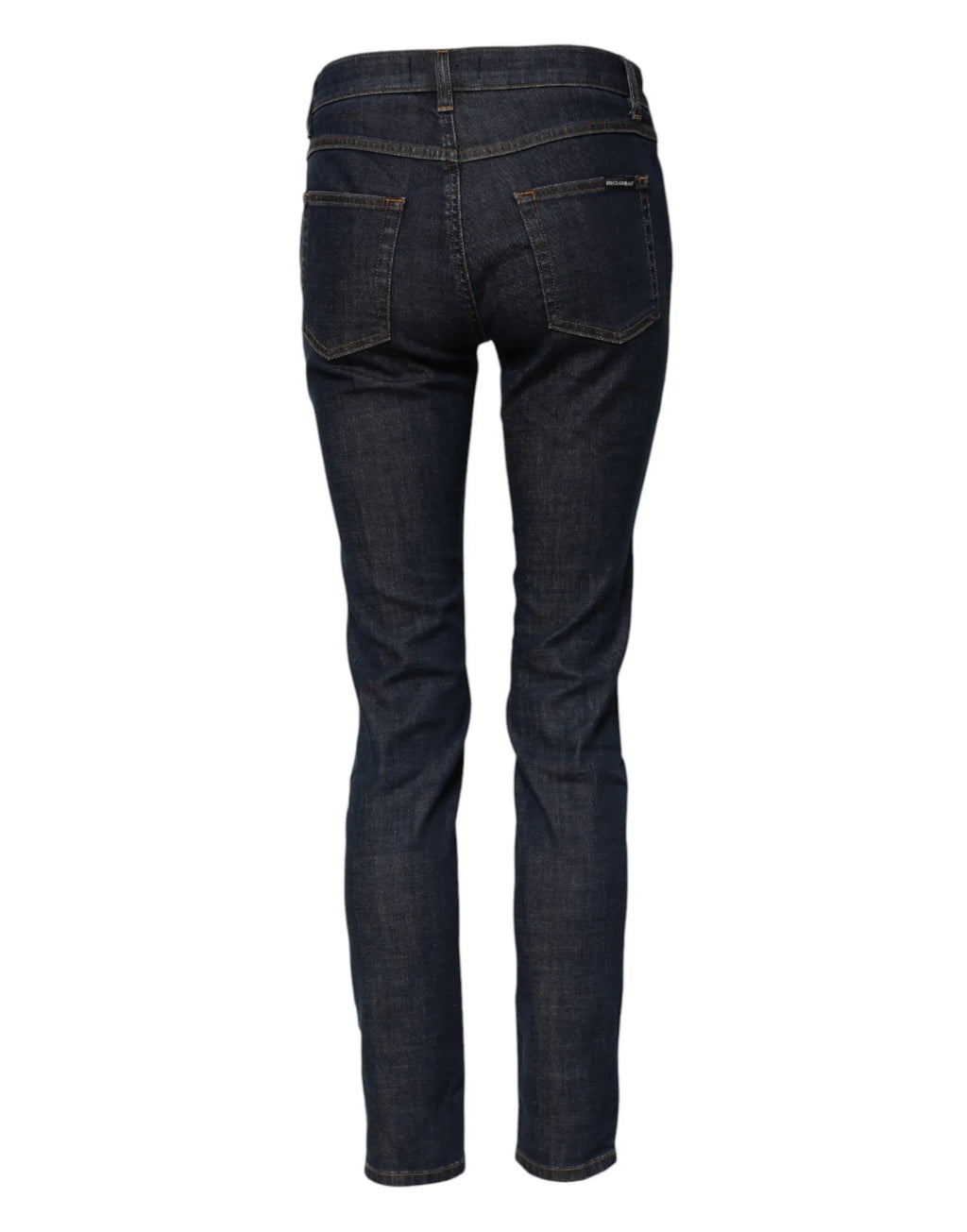 Jean denim bleu indigo foncé dolce & gabbana slim fit en coton avec poches arrière classiques vu de dos