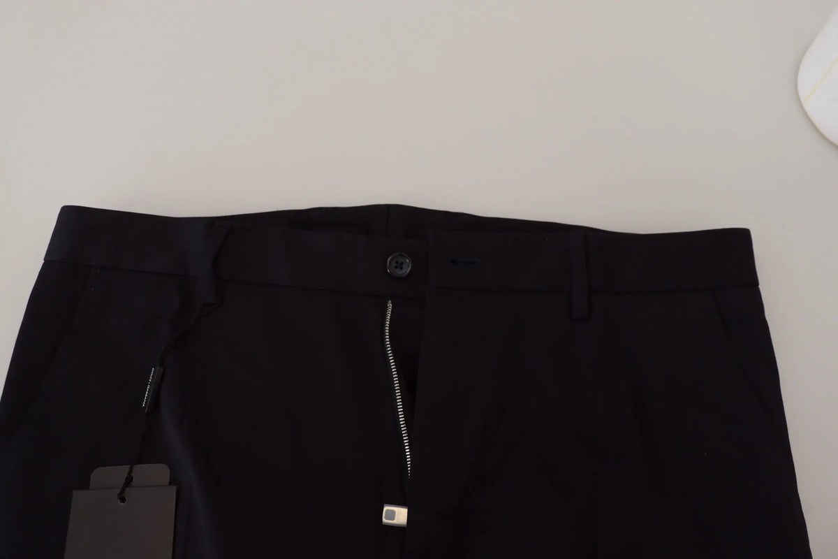 Pantalon chino slim bleu dolce & gabbana en coton stretch avec coupe moderne et détails de couture subtils