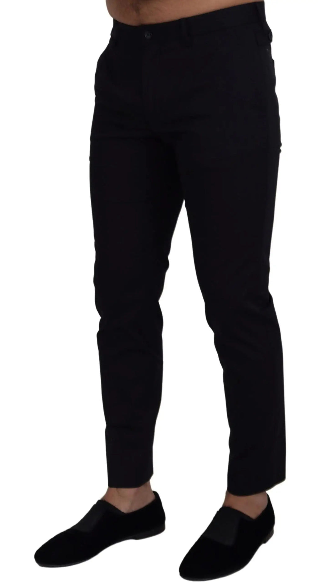 Pantalon slim bleu en coton stretch dolce & gabbana avec design moderne et coutures discrètes