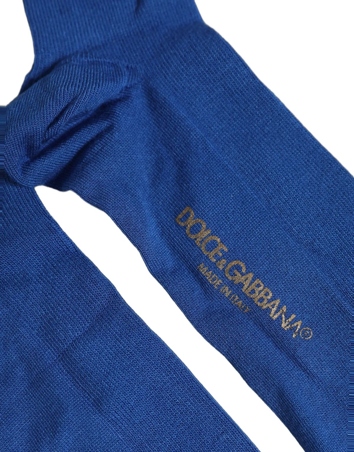 Chaussettes hautes violettes en viscose dolce & gabbana avec logo brodé doré royal blue