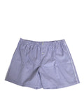 Dolce & gabbana shorts de bain en coton bleu et blanc à rayures avec braguette boutonnée