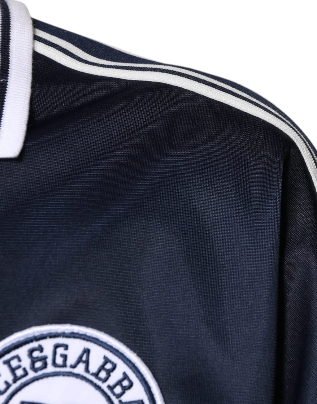 Jersey dolce & gabbana bleu blanc milano manches longues en tissu avec logo circulaire brodé et rayures blanches adidas