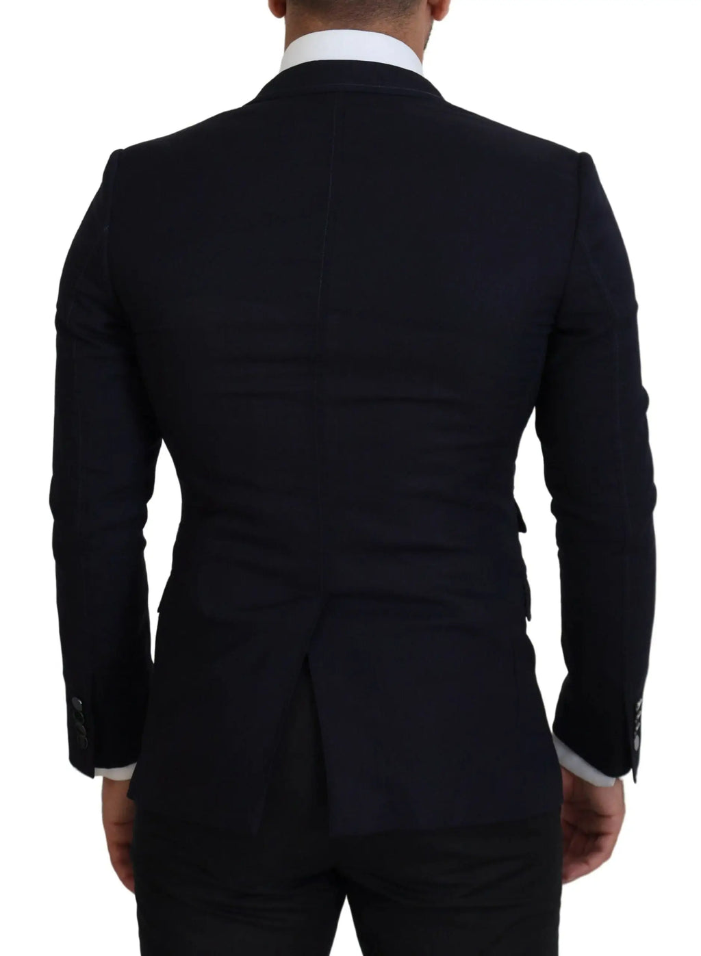 Veste blazer taormina bleue en laine dolce gabbana vue de dos avec texture subtile et structure ajustée