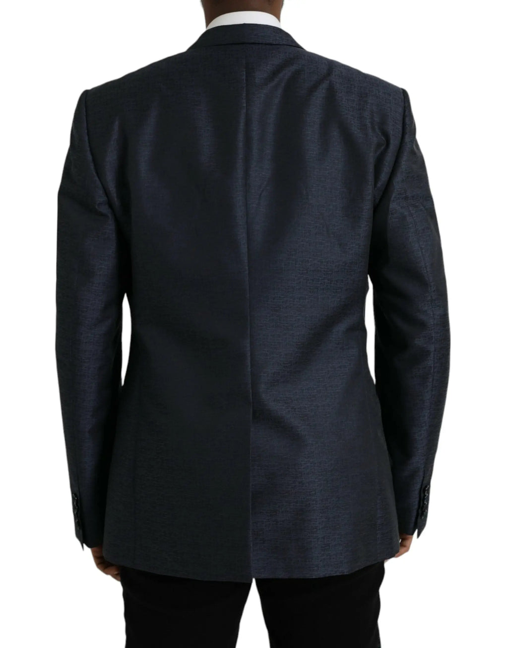 Dolce gabbana blazer en laine bleu marine texturé avec un éclat subtil et une coupe classique ajustée