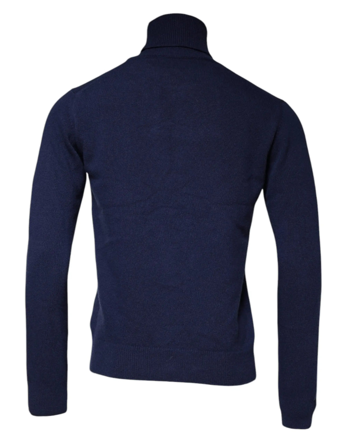 Dolce & gabbana pull en maille de laine bleu marine col roulé élégant pour homme