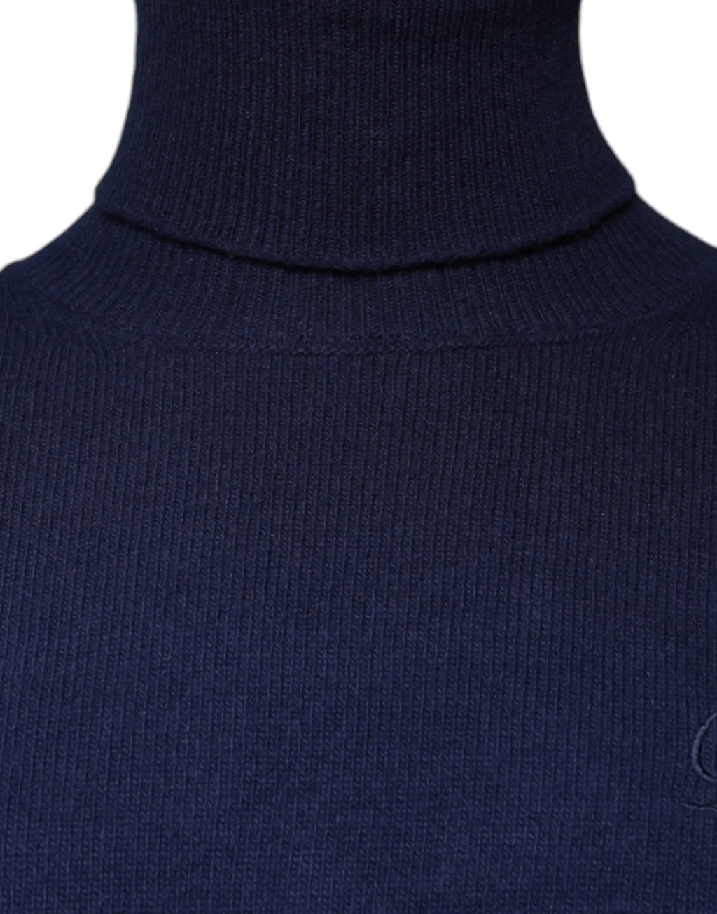 Pull col roulé en laine bleu marine à côtes dolce gabbana pour homme