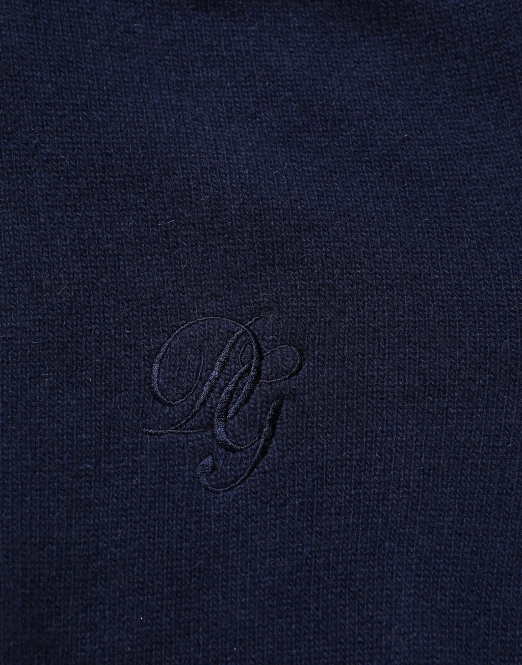 Pull en tricot col roulé en laine bleu marine dolce & gabbana avec logo monogramme brodé subtil