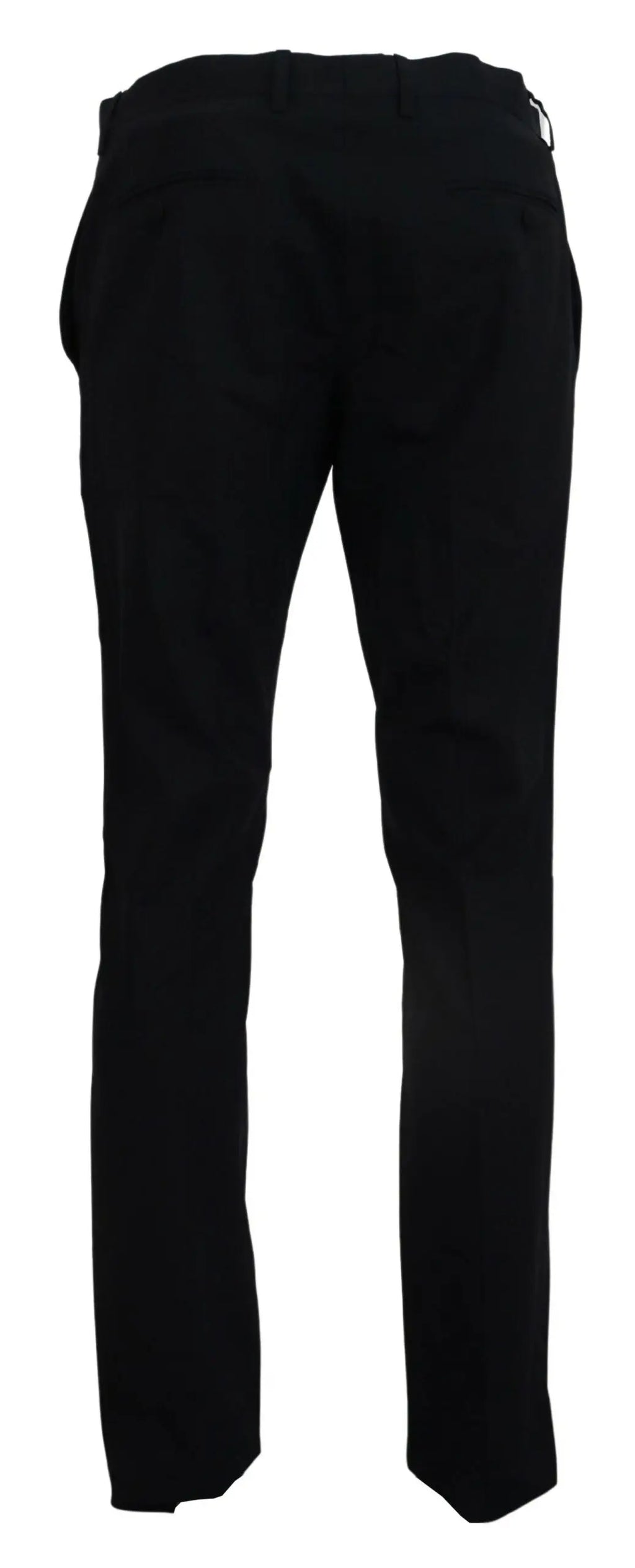 Pantalon slim fit en laine stretch bleu dolce gabanna vue dos avec coupe droite et plis subtils