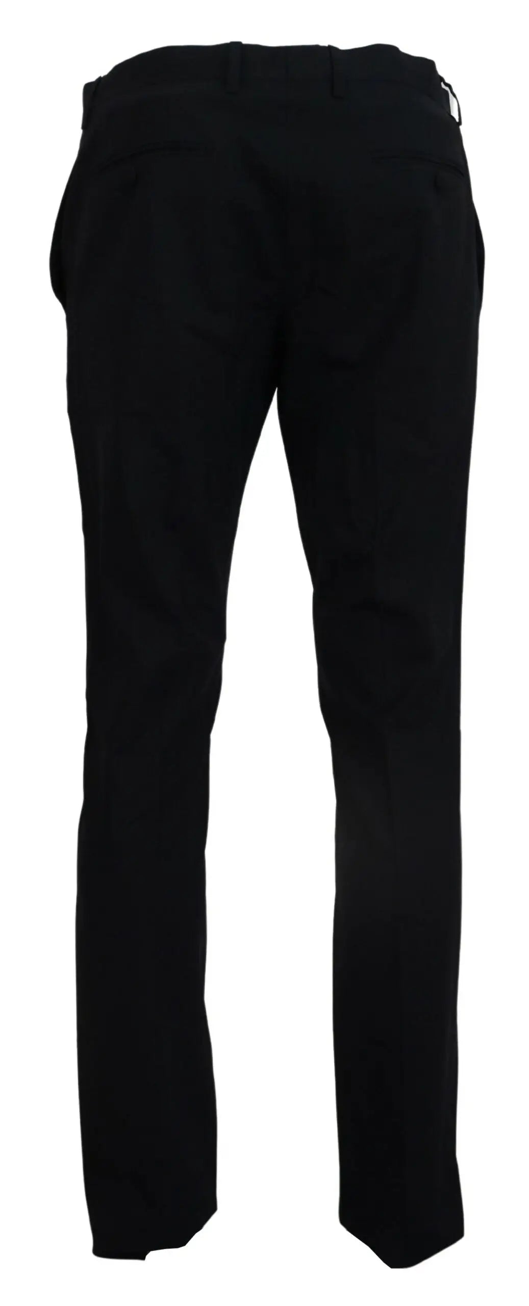 Pantalon slim fit en laine stretch bleu dolce gabanna vue dos avec coupe droite et plis subtils