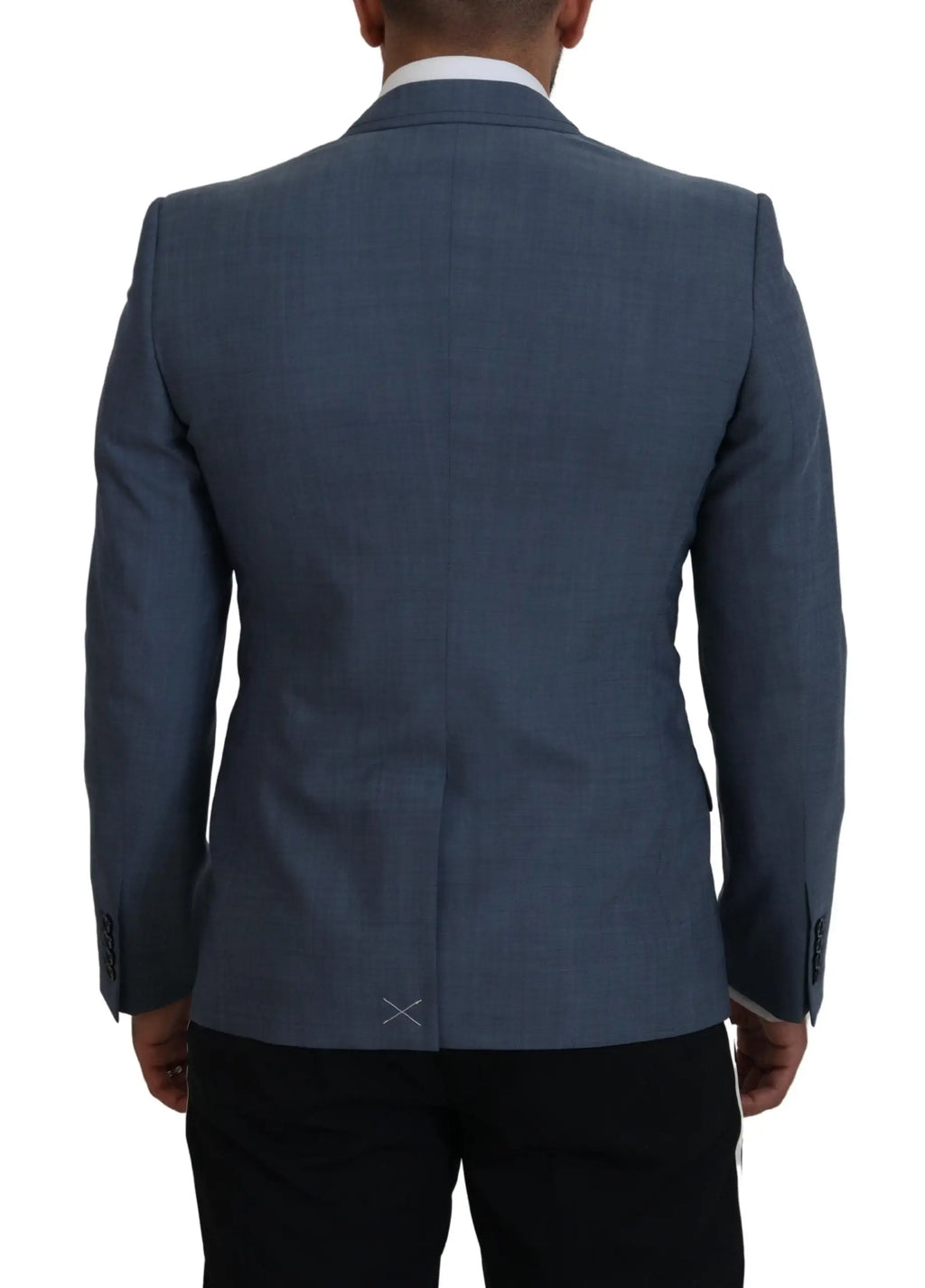 Veste blazer slim fit en laine bleu marine avec tissage texturé et épaules structurées dolce gabbana