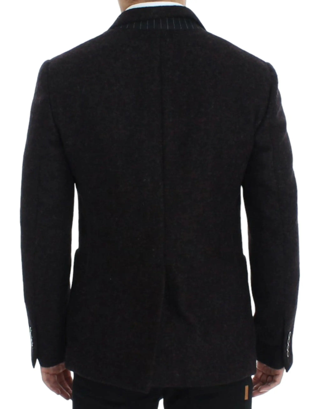 Blazer dolce & gabbana bordeaux en alpaga noir texturé avec fines rayures verticales sur le col