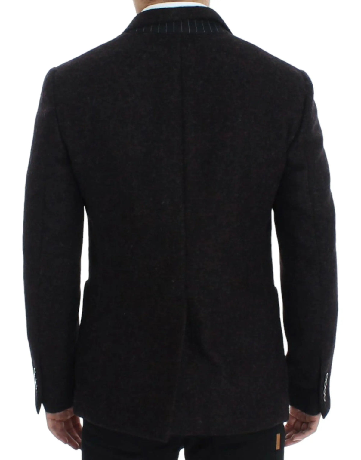 Blazer dolce & gabbana bordeaux en alpaga noir texturé avec fines rayures verticales sur le col