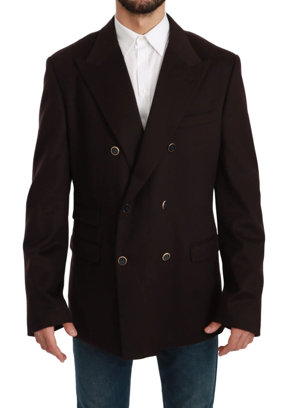 Blazer taormina dolce & gabbana en cachemire noir à double boutonnage argenté et coupe ajustée