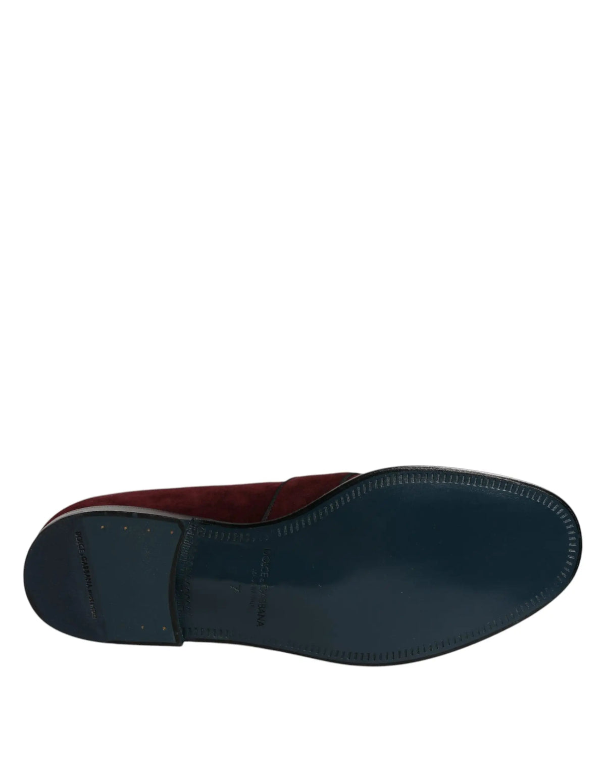 Dolce & gabbana bordeaux loafers homme en daim bordeaux avec semelle en caoutchouc bleu foncé pour tenue formelle