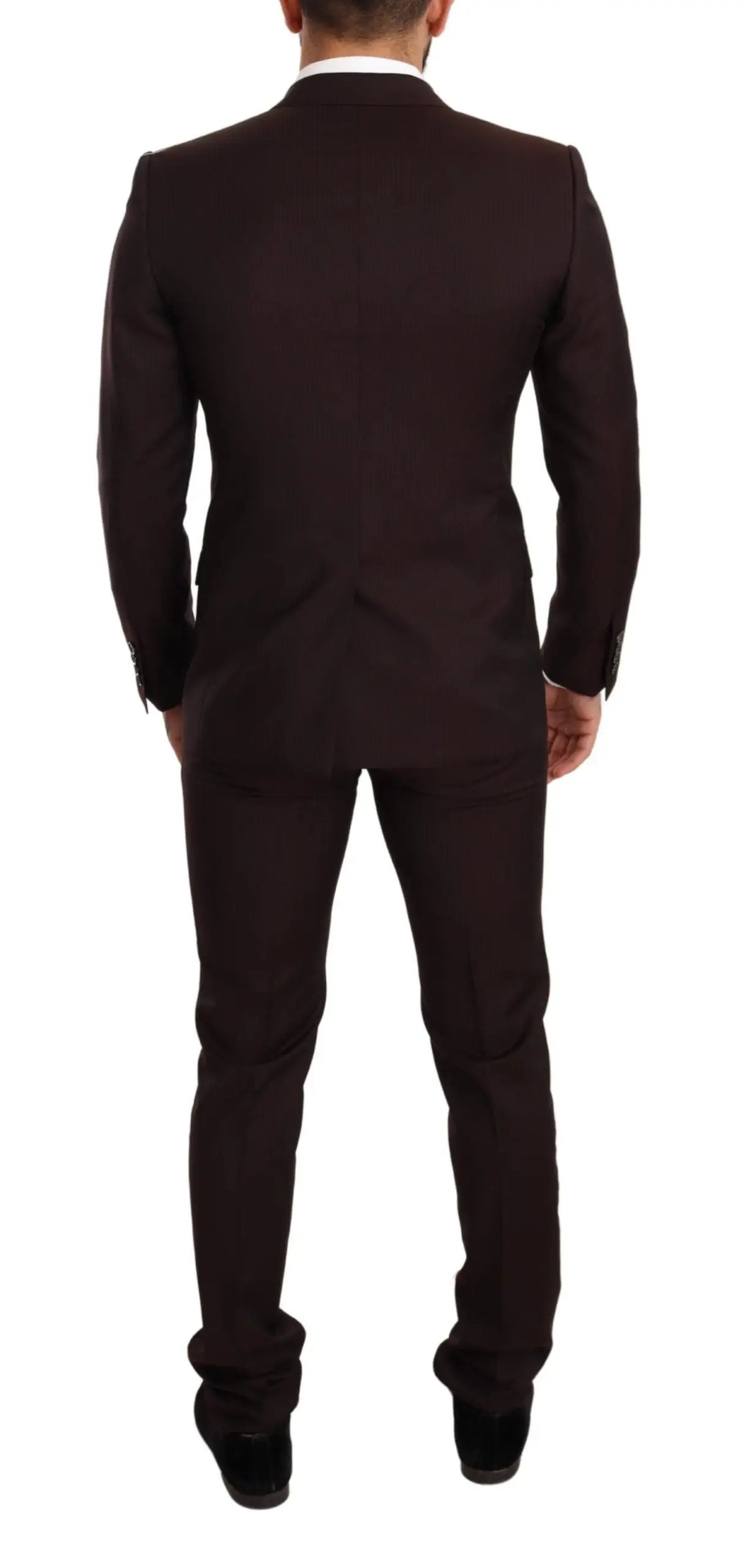 Costume slim fit martini en laine bordeaux de dolce gabbana avec coupe classique et texture subtile