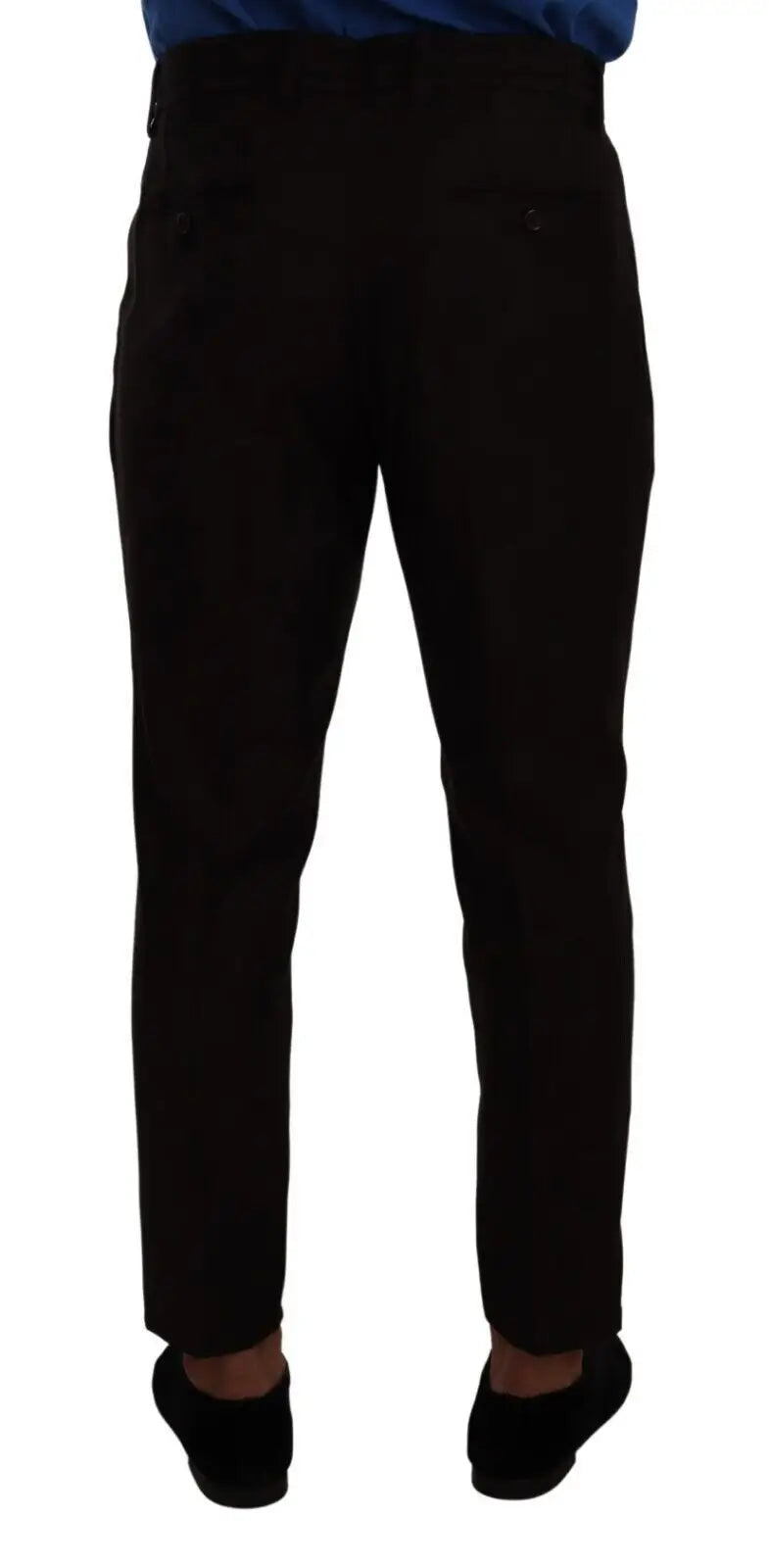 Pantalon homme slim noir en laine bordeaux dolce & gabbana avec coutures discrètes et coupe ajustée