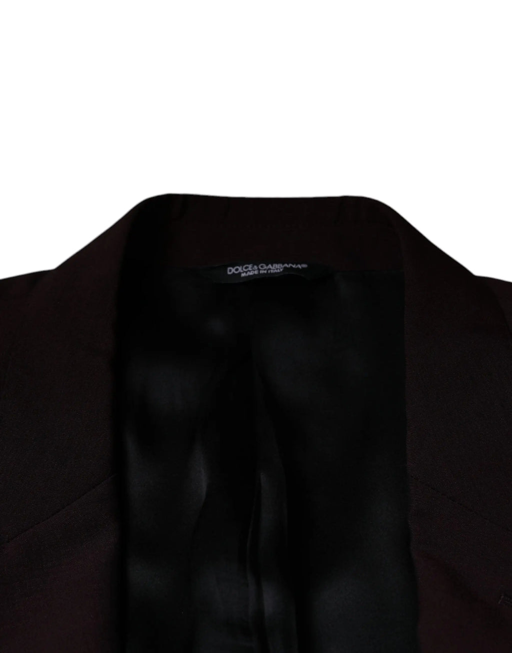 Blazer noir dolce & gabbana en laine bordeaux avec col tailleur élégant et tissu lisse pour costume habillé