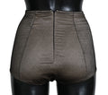 Shorts noirs en mesh à taille haute dolce gabbana avec motif texturé subtil et coutures renforcées beige et noir