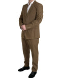 Costume deux pièces dolce & gabbana taormina marron tailored avec veste simple boutonnage et pantalon assorti