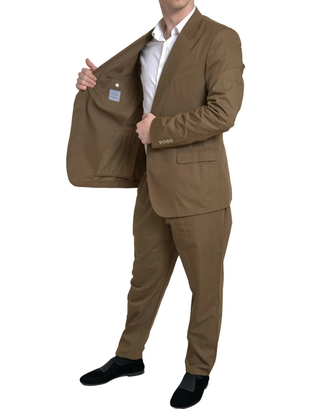 Costume deux pièces brun dolce & gabbana taormina en laine avec col cranté et coupe simple boutonnage
