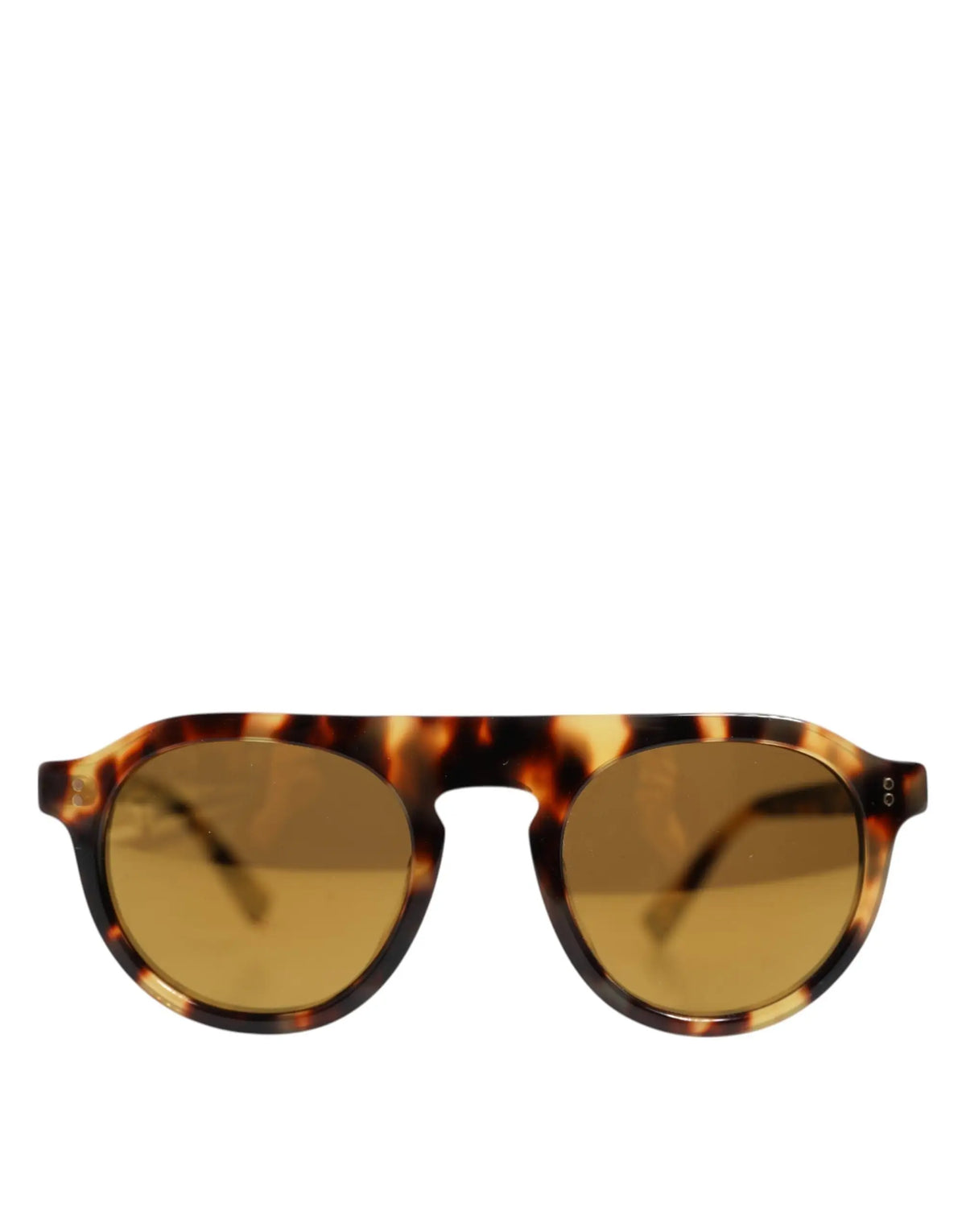 Dolce & gabbana lunettes de soleil rondes en acétate léopard marron avec verres teintés ambrés tortoise shell