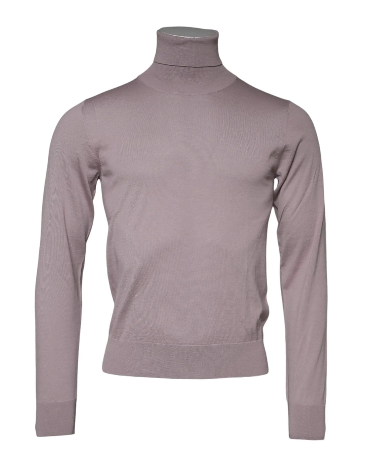 Dolce & gabbana pull en cachemire marron pour homme en tricot avec col roulé lavande et poignets côtelés