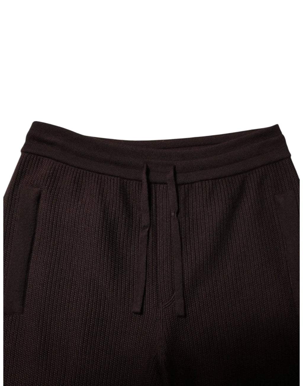 Joggers noirs en maille côtelée avec taille à cordon dolce et gabbana brown cashmere homme pantalon en cachemire