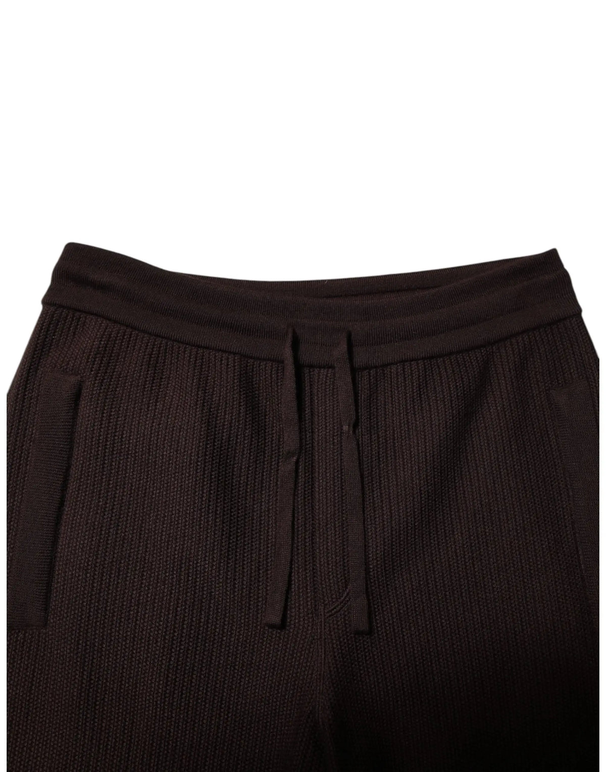 Joggers noirs en maille côtelée avec taille à cordon dolce et gabbana brown cashmere homme pantalon en cachemire
