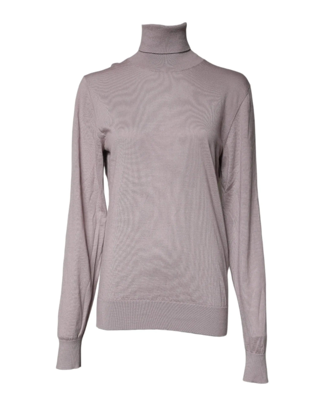 Dolce & gabbana pull col roulé en cachemire marron taupe avec texture côtelée subtile et poignets finis soignés