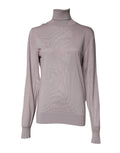 Dolce & gabbana pull col roulé en cachemire marron taupe avec texture côtelée subtile et poignets finis soignés
