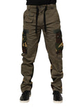 Pantalon cargo olive vert dolce et gabbana en coton avec poches multiples et patchs camouflage sur les côtés
