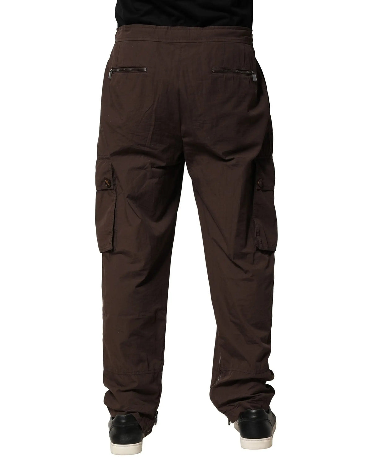 Pantalon cargo marron dolce & gabbana en coton pour homme avec poches multiples et coupe décontractée