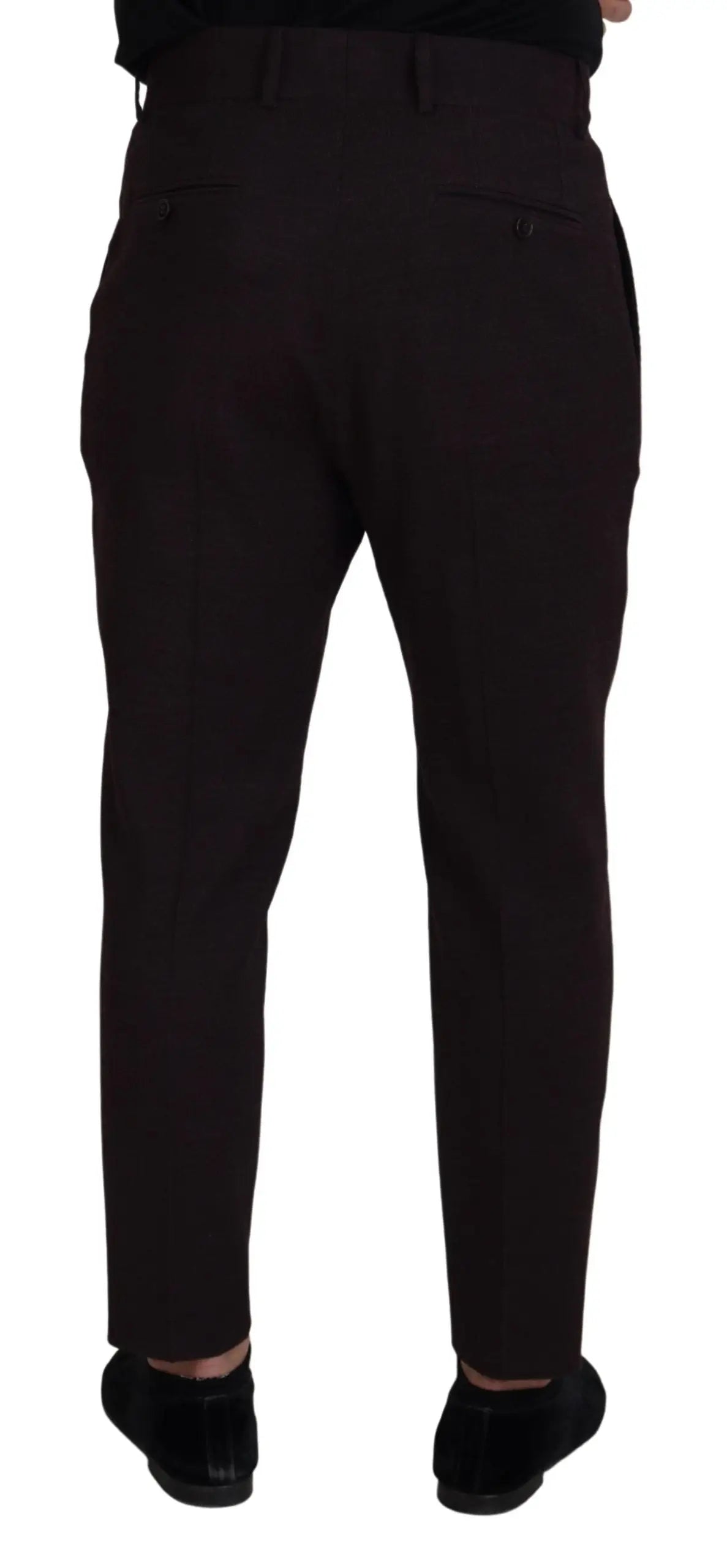 Pantalon coton marron dolce gabanna pour homme avec coupe droite et couture discrète