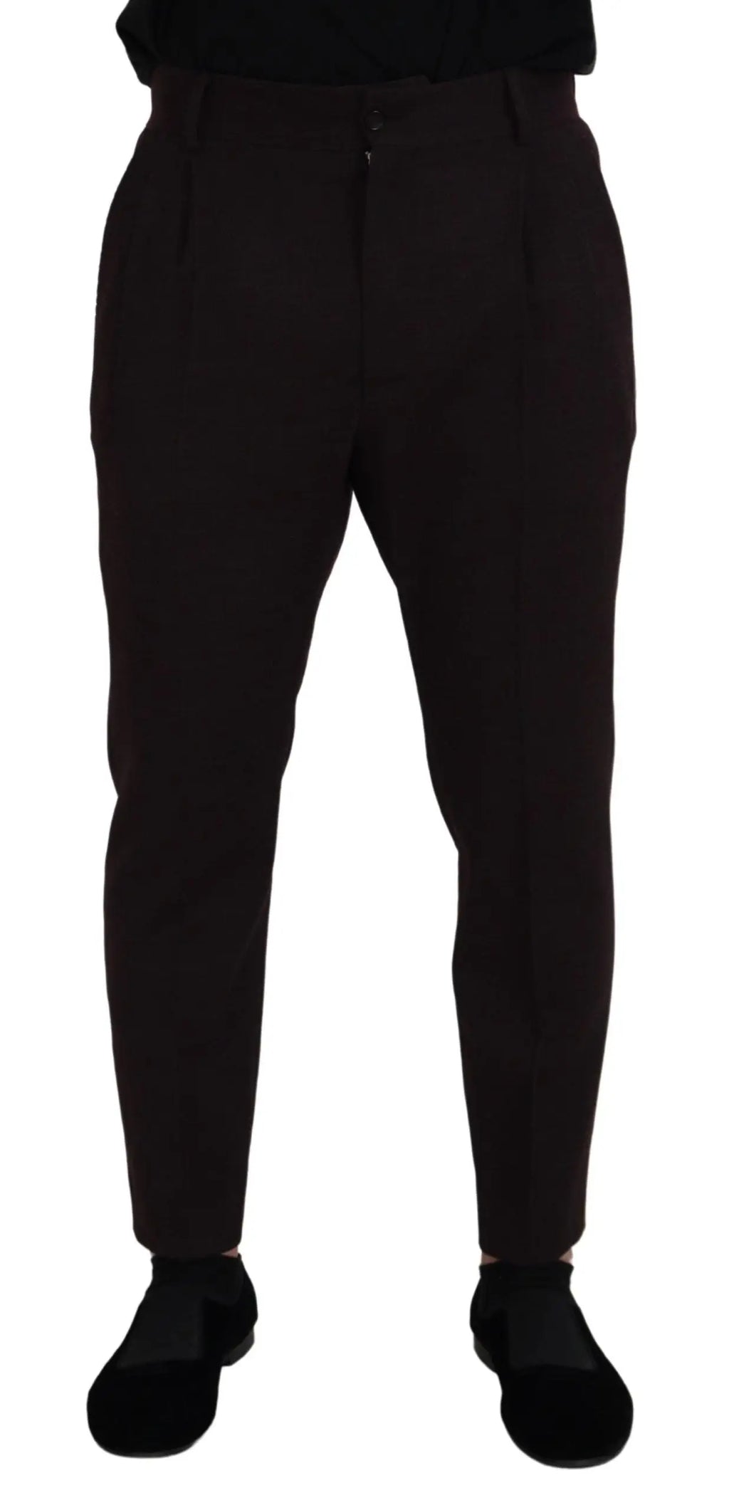 Pantalon chino homme dolce & gabbana en coton marron avec coupe slim élégante et plis discrets à la taille