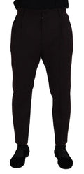 Pantalon chino homme dolce & gabbana en coton marron avec coupe slim élégante et plis discrets à la taille