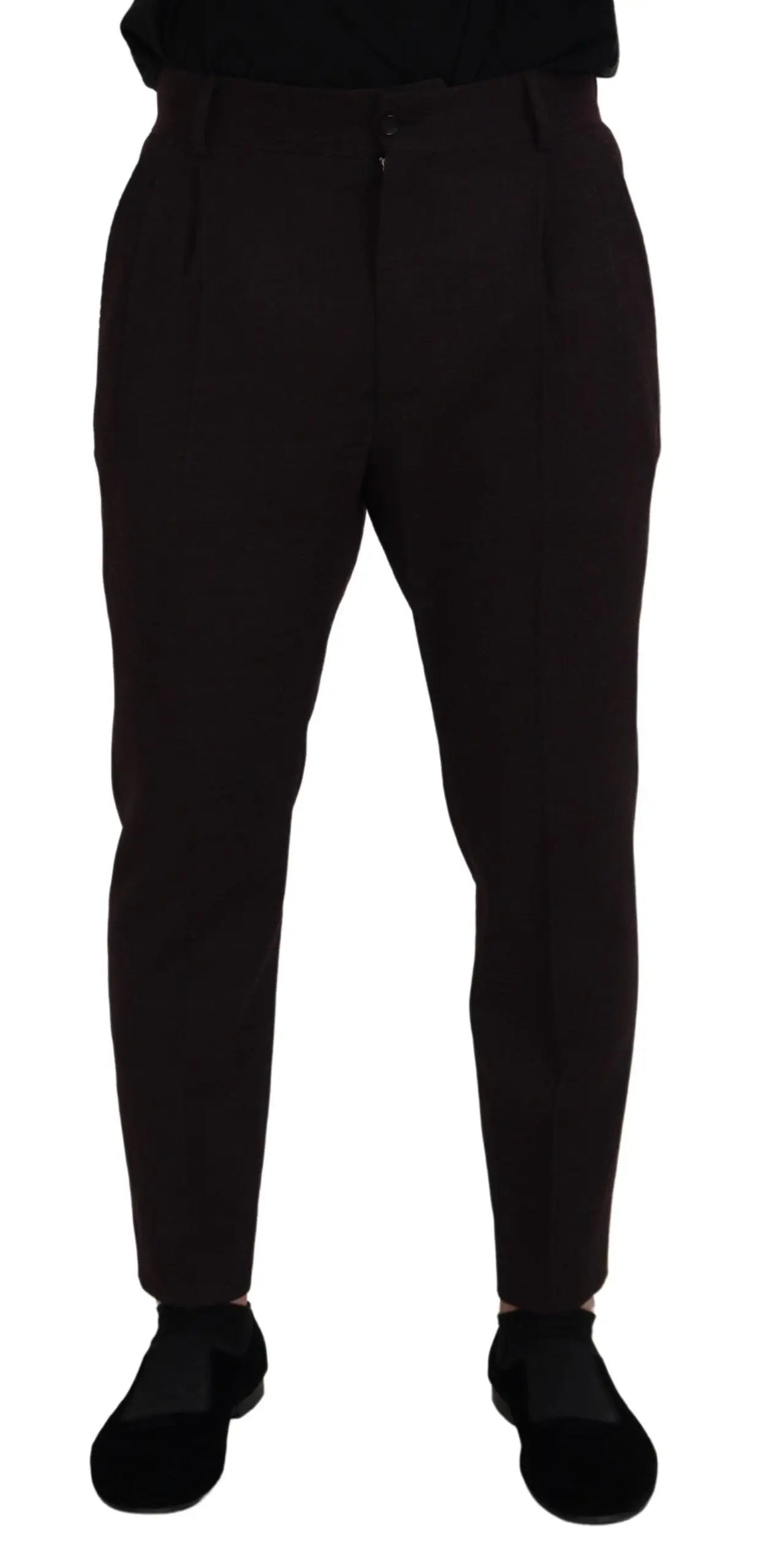 Pantalon chino homme dolce & gabbana en coton marron avec coupe slim élégante et plis discrets à la taille