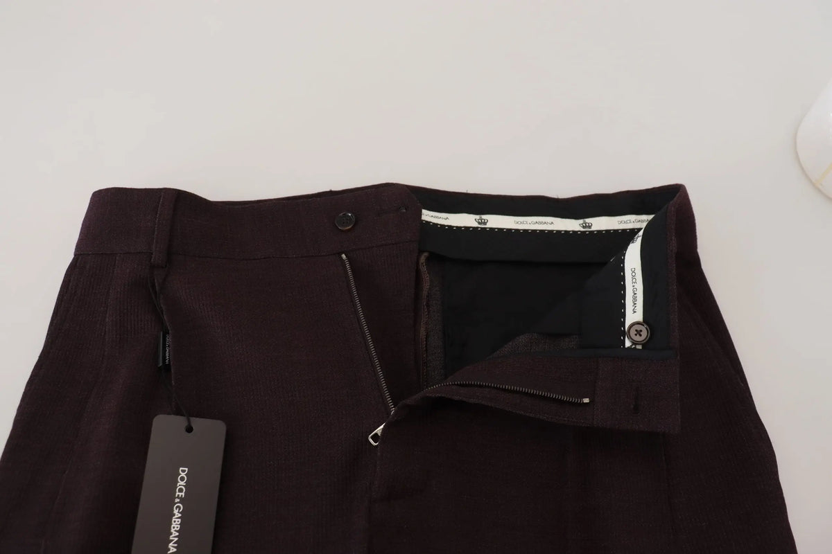 Pantalon chino homme dolce gabbana marron en coton avec tissu doux et coupe ajustée