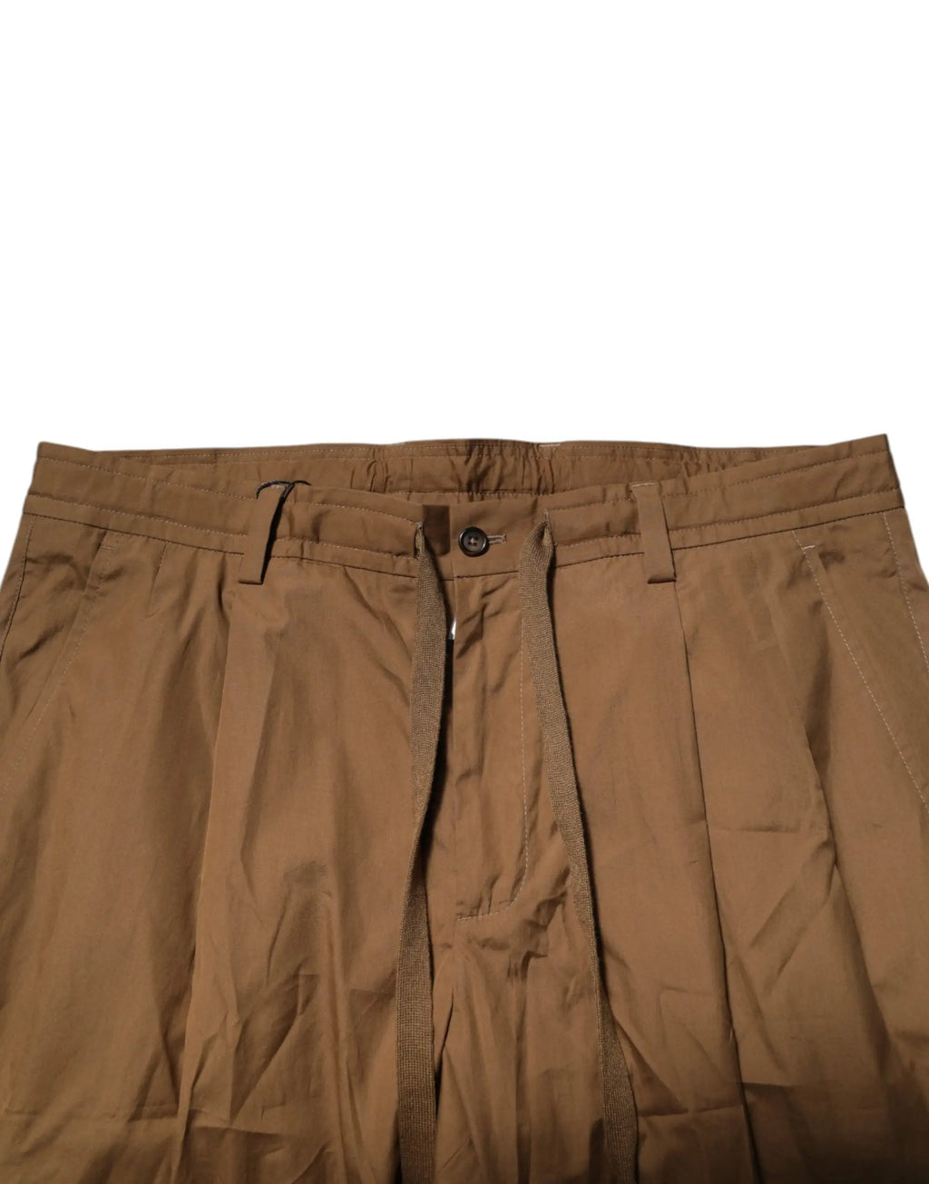 Pantalon jogger homme dolce & gabbana en coton marron avec taille à cordon et détails de couture visibles