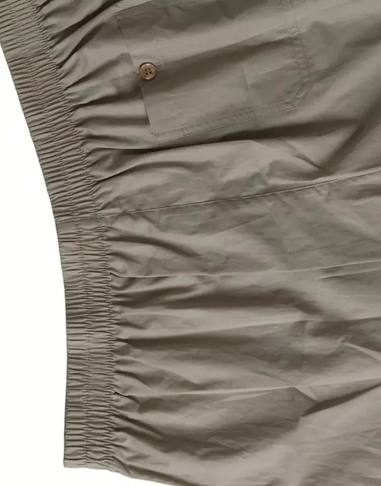 Shorty boxer beige dolce & gabbana en coton avec poche avant boutonnée et taille élastique