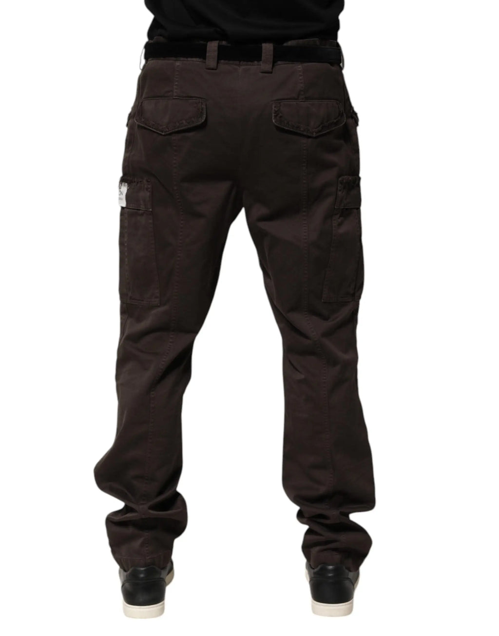 Pantalon cargo homme dolce & gabbana brun en coton stretch avec poches multiples et design utilitaire robuste