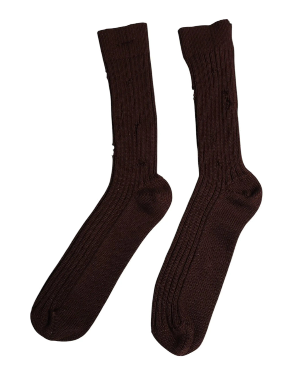 Chaussettes dolce & gabbana marron en coton extensible côtelées avec texture légèrement usée