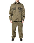 Chemise utilitaire olive dc shoes avec poches poitrine et poignets camouflage dans ensemble casual dolce & gabbana marron coton stretch