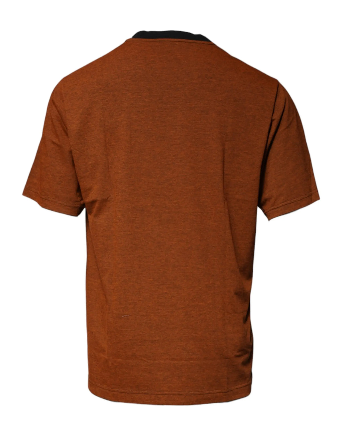 T-shirt dolce & gabbana marron en coton avec logo dg et col rond noir côtelé manches courtes