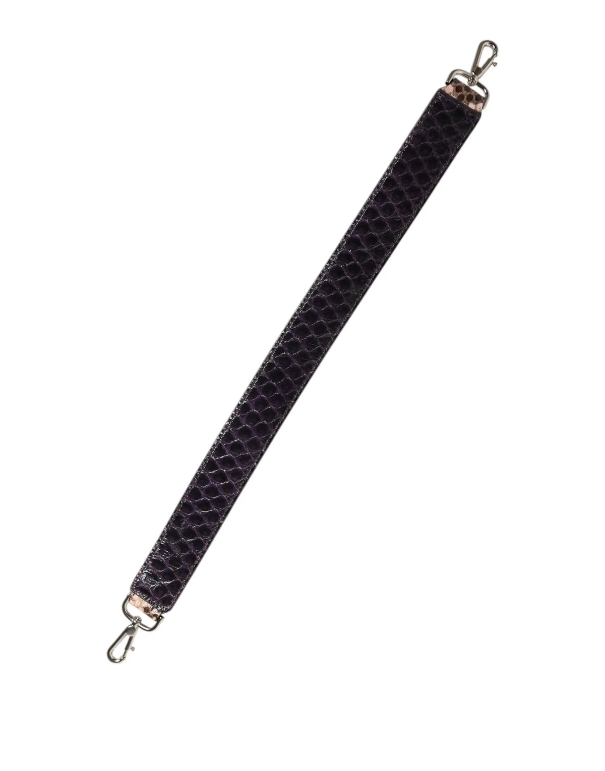 Strap noire en cuir exotique dolce & gabbana avec motif peau de serpent et fermoirs en métal argenté